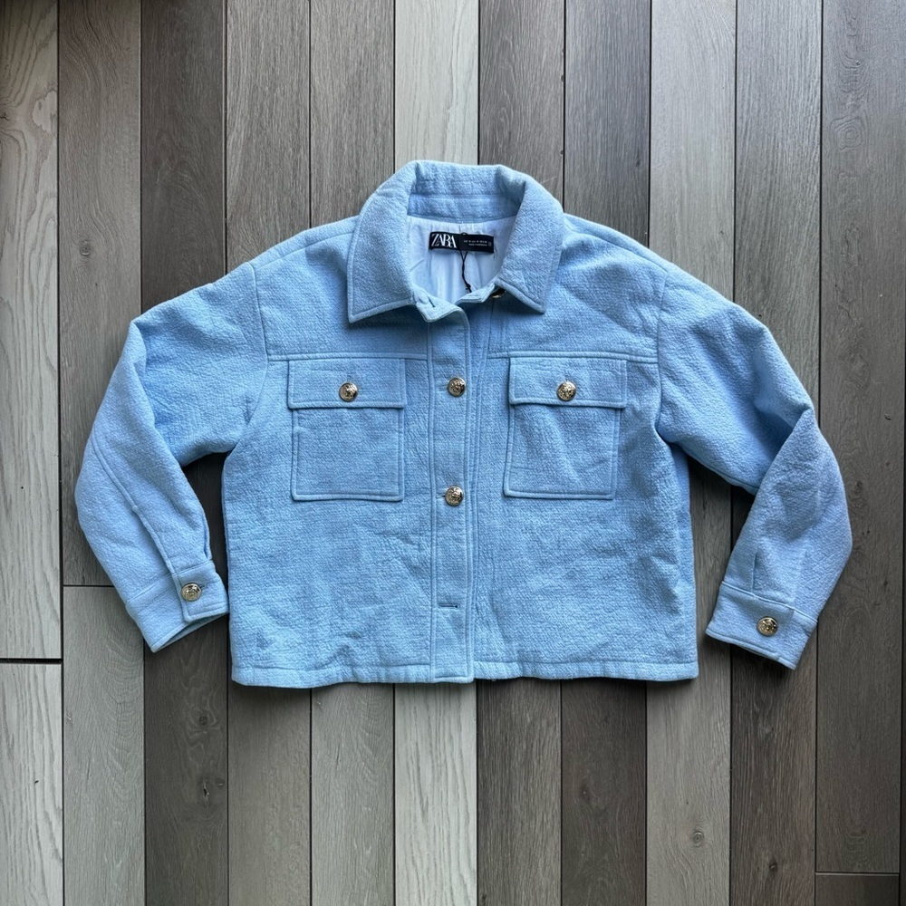 Zara Quilted Jacket With Gold Buttons | Size: Medium | Fair Condition